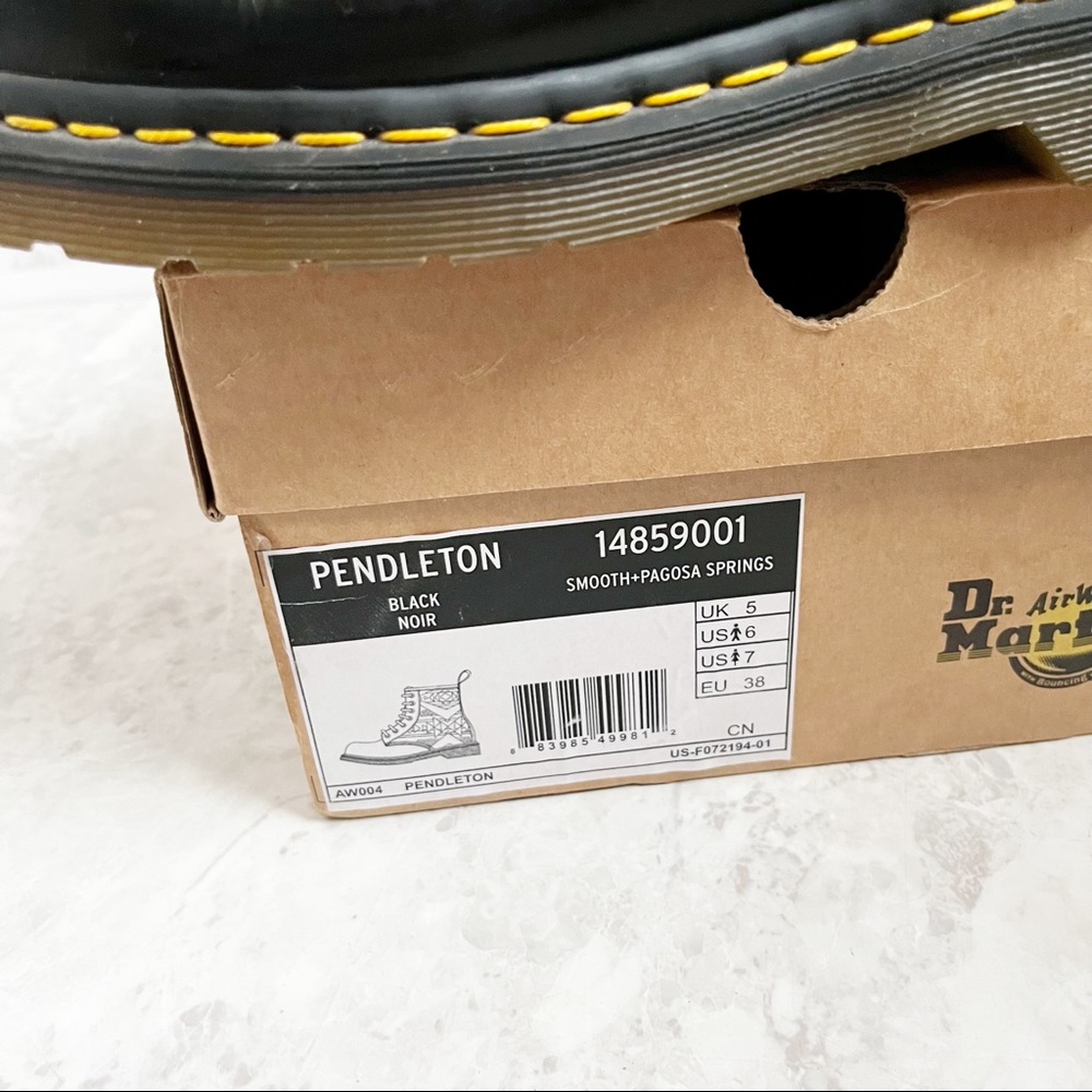 Dr. Martens x Pendleton Collab Wool Aztec Boots US Womens 7 Pagosa Springs Black - Picture 11 of 12